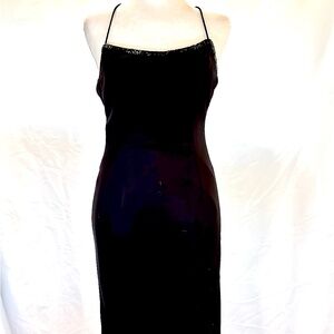 Cache Black Beaded Cowl Slip Dress – Size 4
